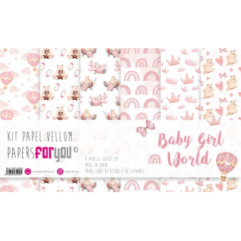 Papers For You Baby Girl World Vellum Paper Pack (6pcs) (PFY-3490) ( PFY-3490)